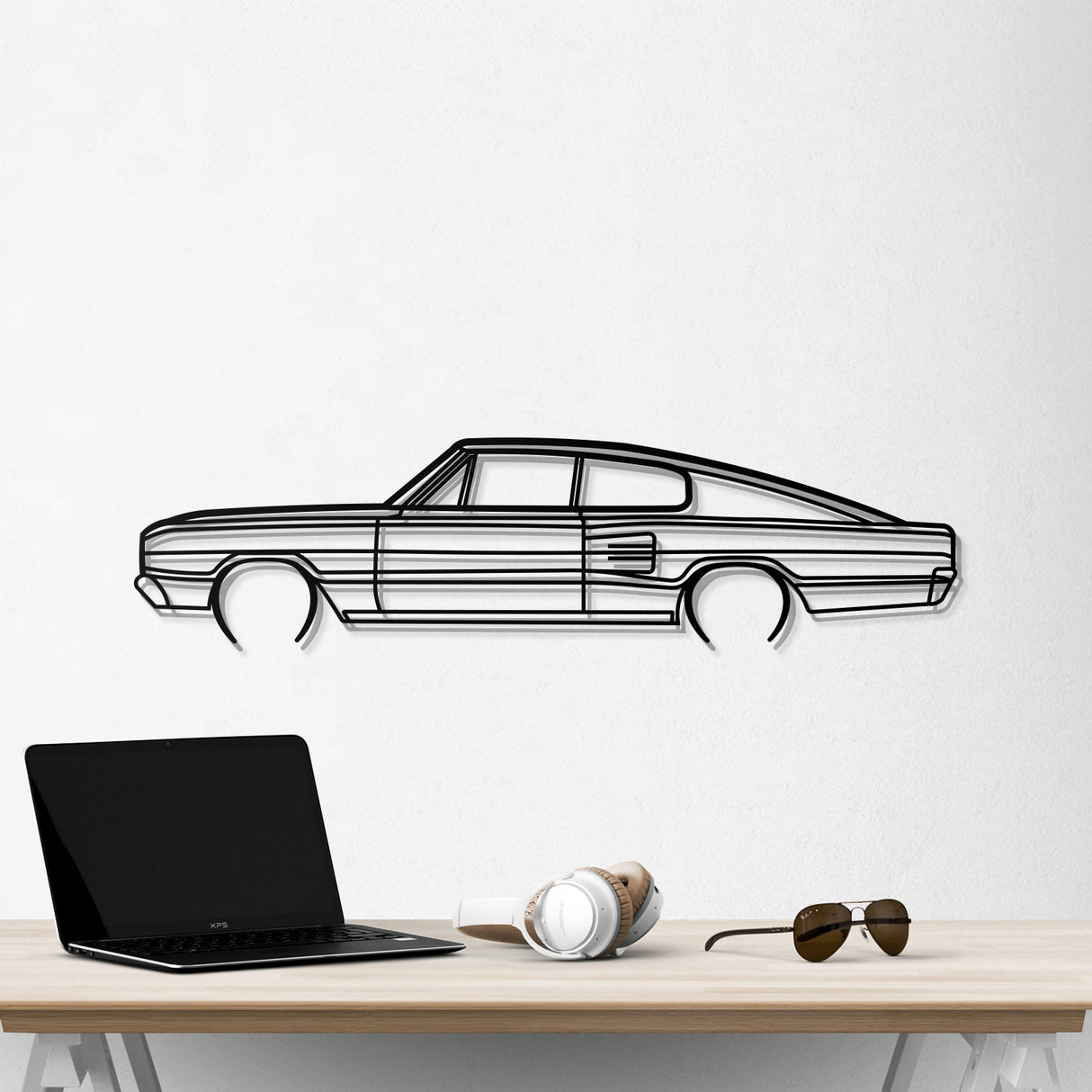 1966 Charger 383 4B Fastback Metal Car Wall Art - NC0082