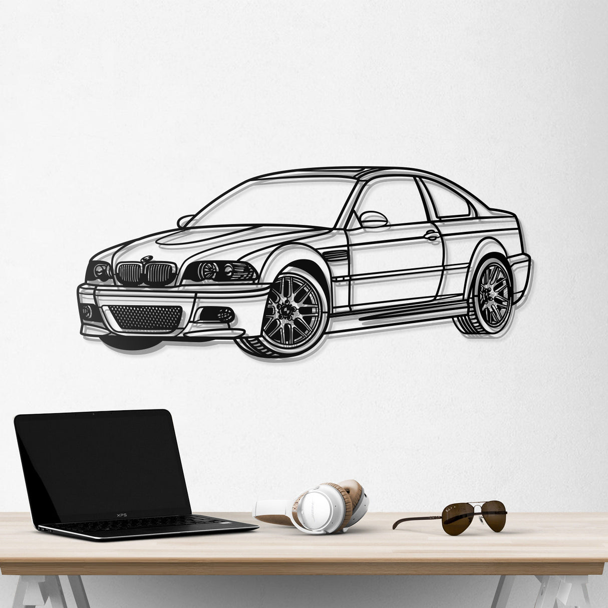 E46 Perspective Metal Car Wall Art - NC0432