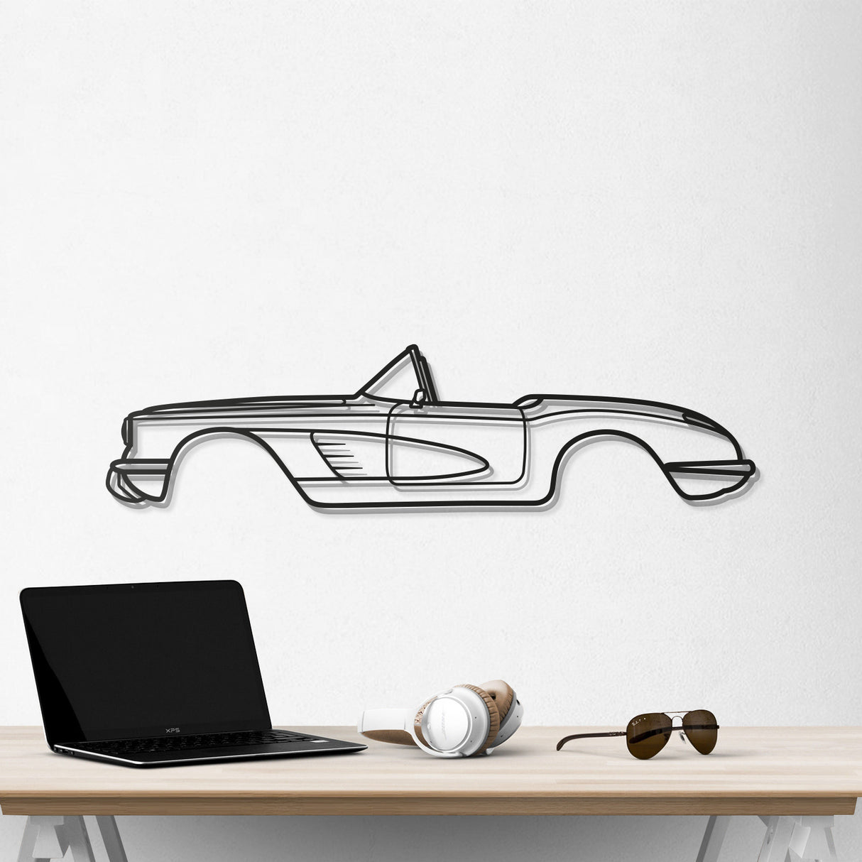 1960 Corvette Metal Car Wall Art - NC0060