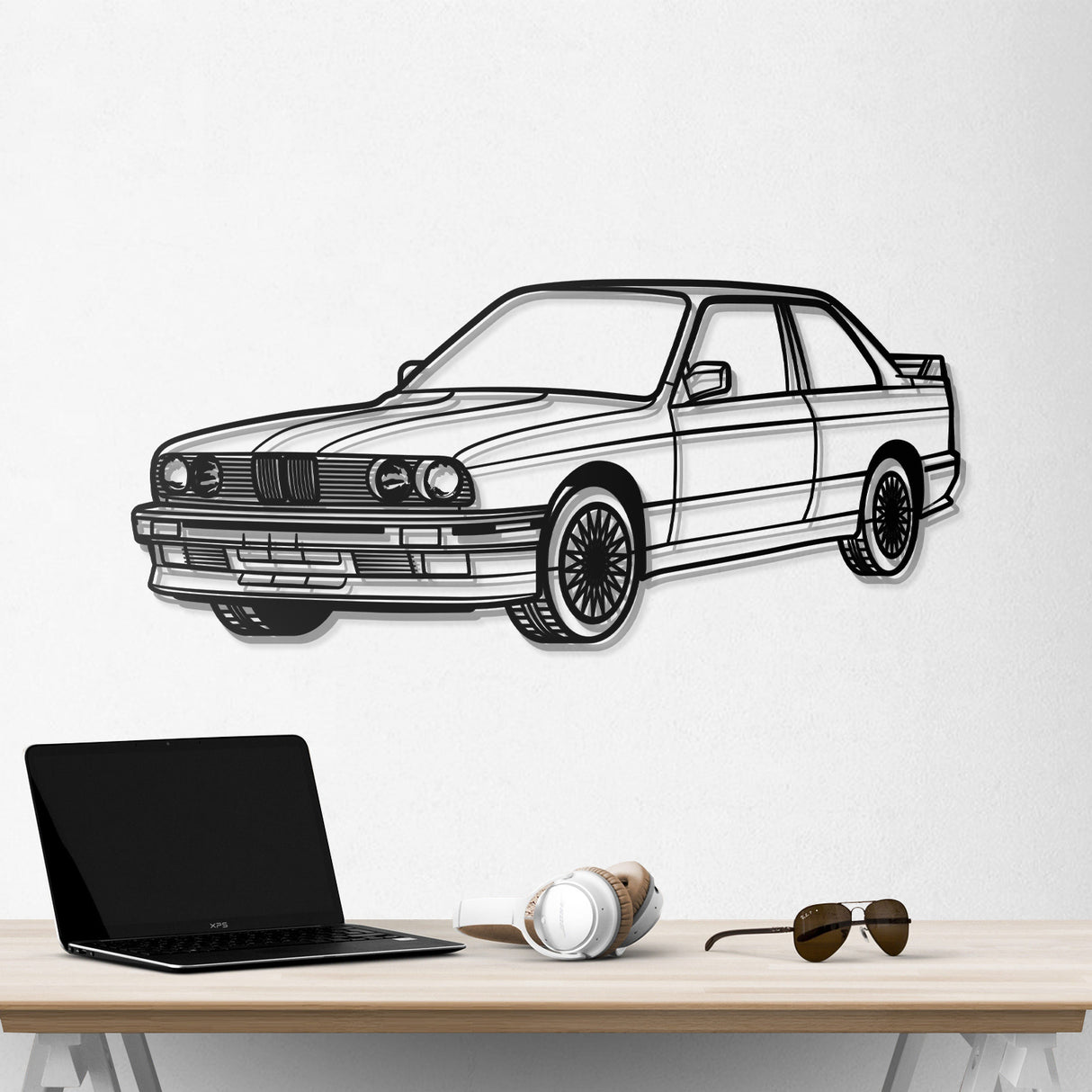 E30 Perspective Metal Car Wall Art - NC0428