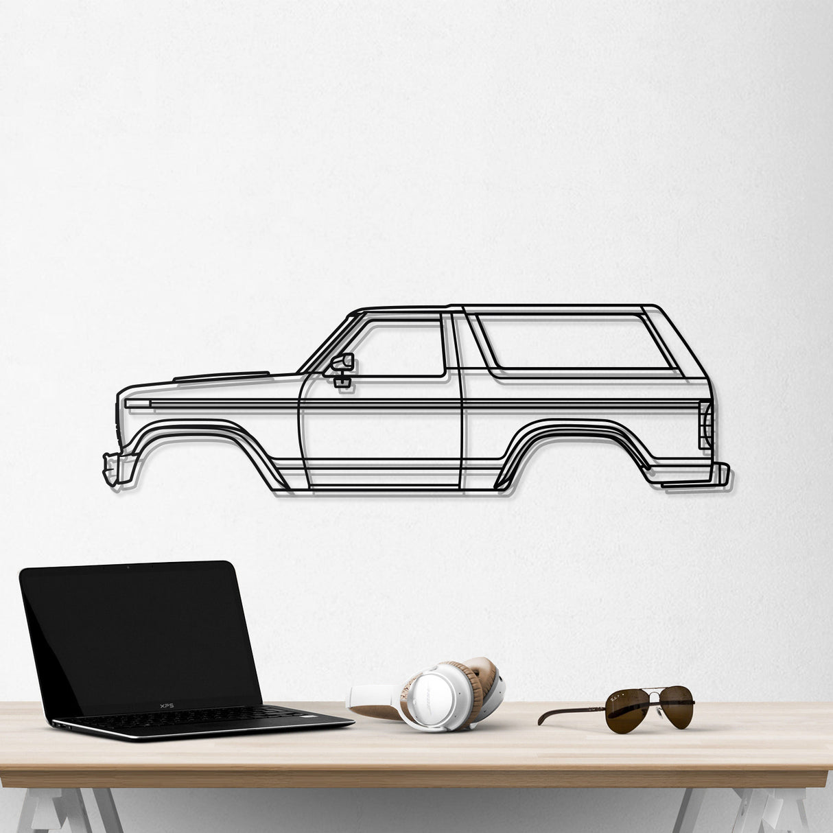 1980 Bronco 3rd Gen Metal Car Wall Art - NC0187