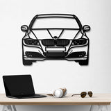 2009 E90 Front View Metal Car Wall Art - NC0386