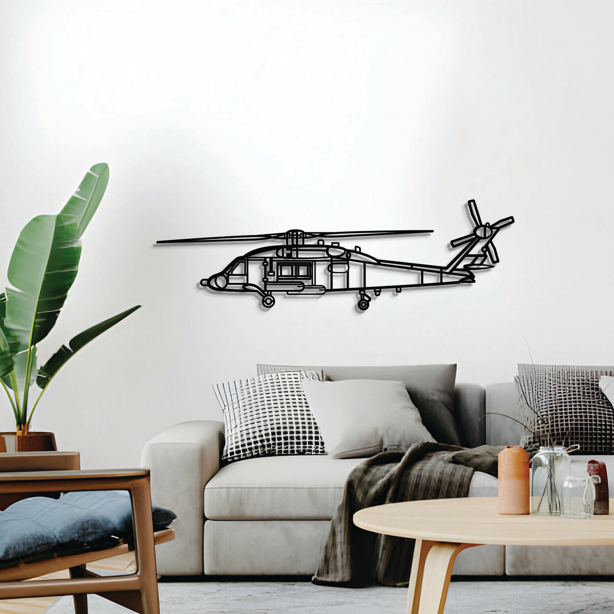 Matte‑finish MH‑60 Seahawk aircraft wall art, perfect avgeek gift for aviation enthusiasts on special occasions