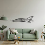 MiG-21 jet wall art, textured steel silhouette, perfect gift for aviation enthusiasts