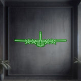 C‑130 neon wall art, rugged aviation décor ideal for hangars, command centers, or modern living spaces