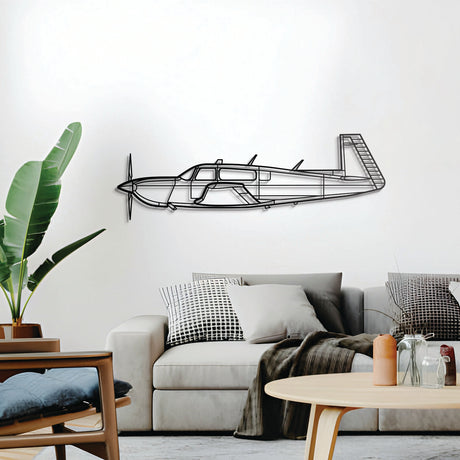 Mooney M20K aircraft wall décor – laser-cut steel airplane art, ready to hang