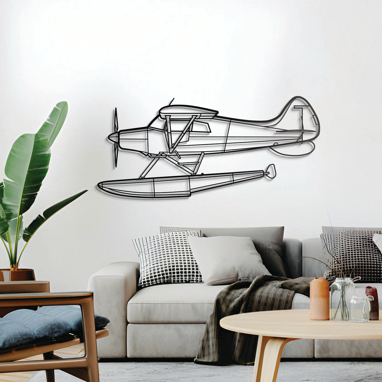 M‑4 aircraft wall décor – elevated 1 cm from the wall using elevation screws for a stylish 3D shadow effect