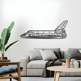 NASA Space Shuttle silhouette metal wall décor – sleek astronautics-themed design in textured powder-coated steel