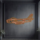 F‑86 neon wall art, sleek aviation décor ideal for hangars, offices, or contemporary living spaces