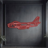Matte‑finish F‑86 Sabre neon aircraft wall art—iconic aviation heritage gift for special occasions like retirements or milestone anniversaries