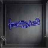 Mustang neon wall art, sleek modern aviation décor ideal for hangars, offices, or contemporary living spaces