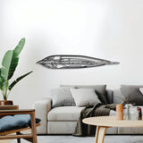Minimalist B-2 stealth bomber metal art — subtly elevated for dimensional impact