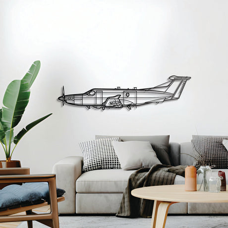 U-28A Draco 3D metal wall décor, elevated 1 cm from wall, ready-to-hang aviation centerpiece