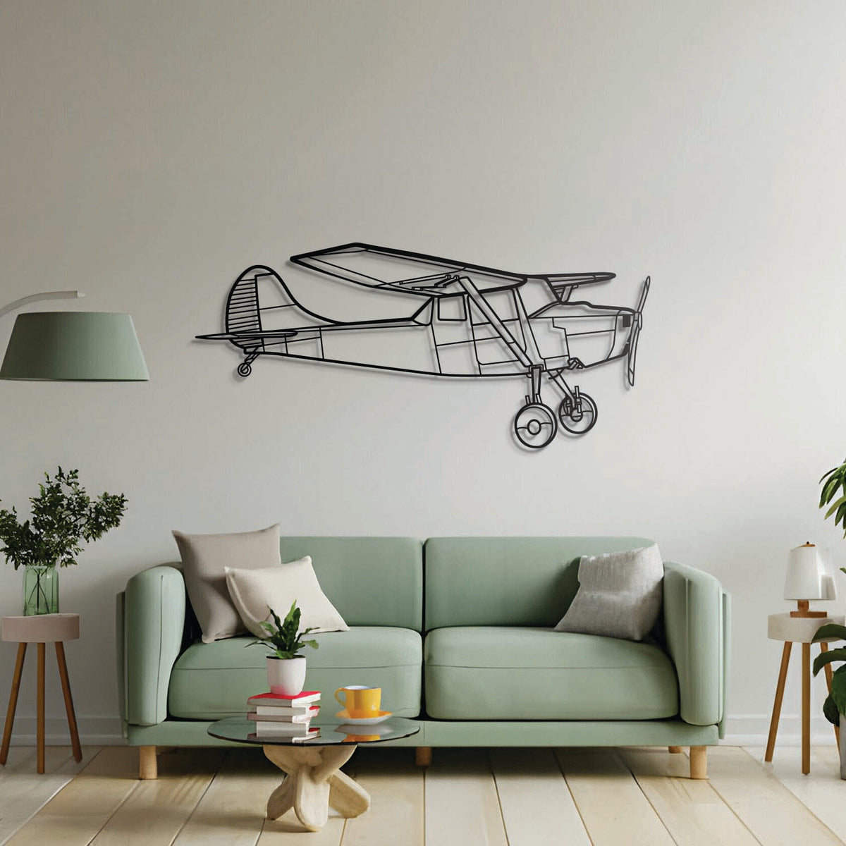 Aviation décor highlight: O-1 Bird Dog laser-cut steel wall art with matte finish and elevation screws for avgeek spaces