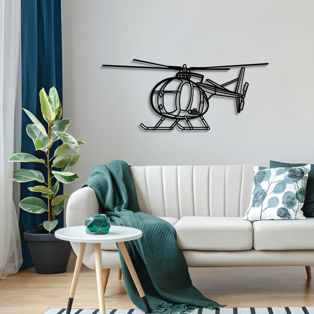 Matte‑finish OH‑6 Cayuse aircraft wall art, perfect avgeek gift for aviation enthusiasts on special occasions