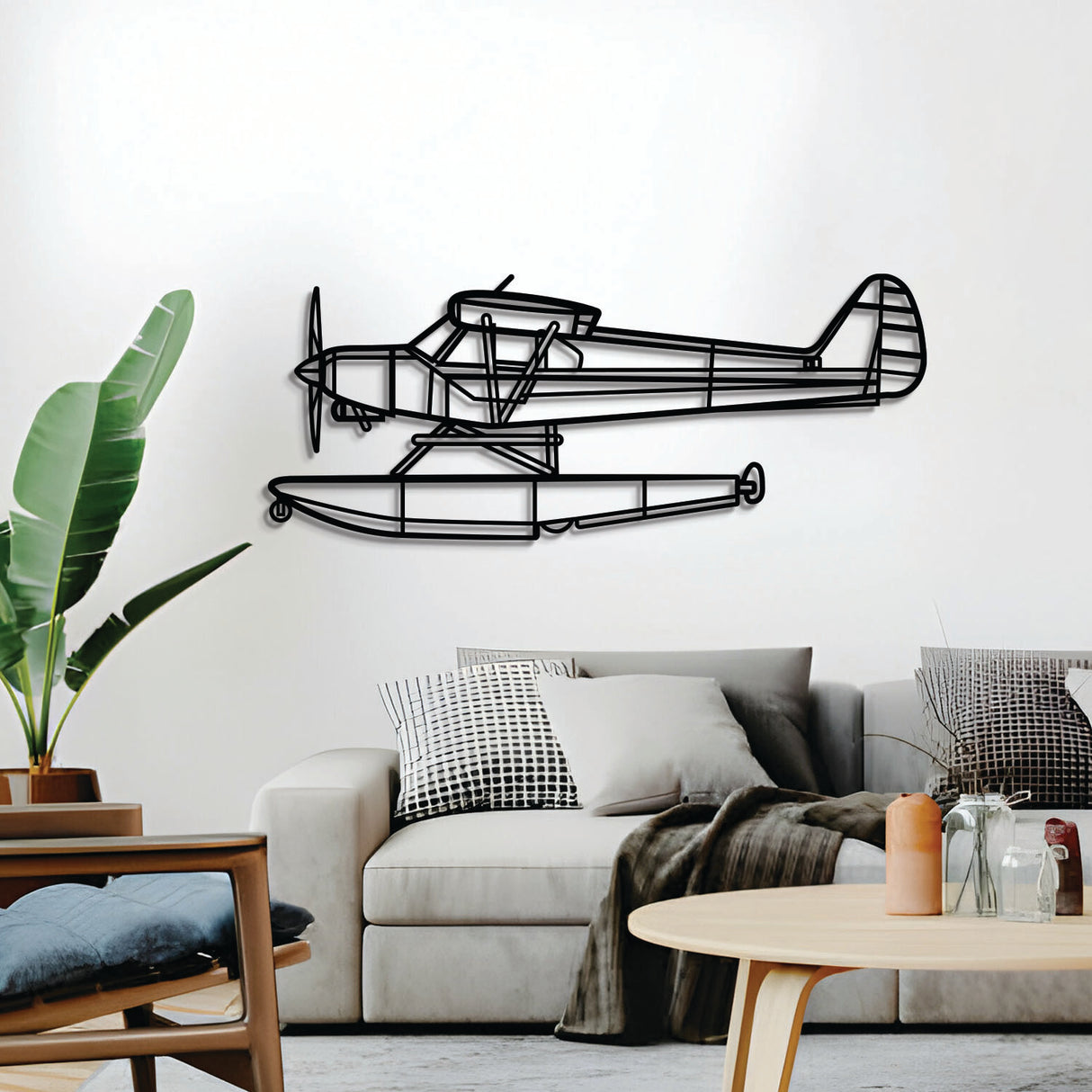 Navigate Craft PA‑18‑150 Super Cub airplane décor, ready‑to‑hang with elevation screws, aviation gift idea