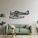 2 mm steel PA‑18‑150 Super Cub wall art, laser‑cut matte finish, floats 1 cm off wall for dynamic 3D effect