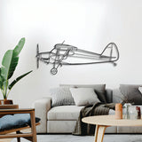 PA-22 Colt metal wall décor, textured matte steel elevated 1 cm for sleek floating aviation design