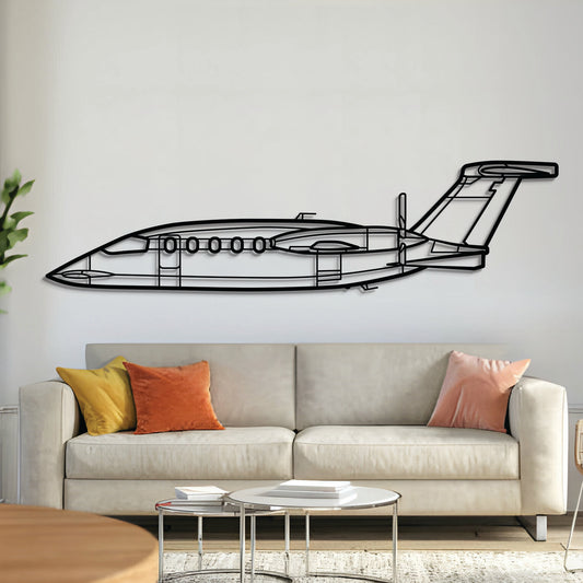 Piaggio P-180 Avanti sleek turboprop wall art, laser-cut textured steel with matte finish