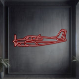 Matte-finish F33A Bonanza neon aircraft wall art—classic four-seat utility plane tribute or thoughtful gift for pilot graduations and milestones