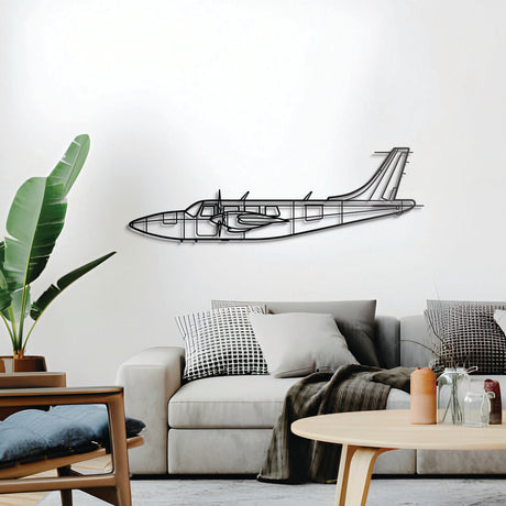 Aerostar 601P high-speed twin utility aircraft 3D metal décor, elevated 1 cm from wall, ready-to-hang centerpiece
