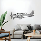 PA-28 Cherokee 3D metal wall décor, floating 1 cm from wall, ready-to-hang aviation art