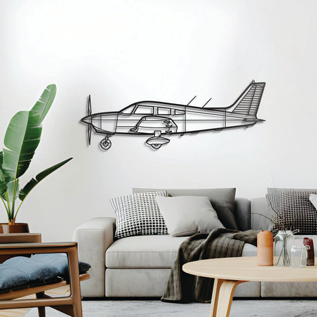 PA-28 Cherokee 3D metal wall décor, floating 1 cm from wall, ready-to-hang aviation art