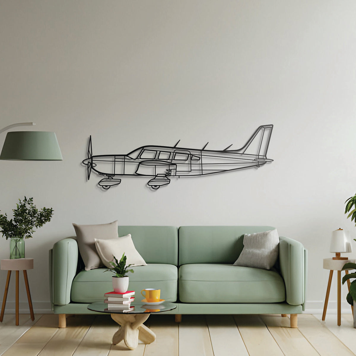 PA-32 Saratoga long-range piston aircraft metal art, laser-cut steel ready-to-hang décor for living spaces