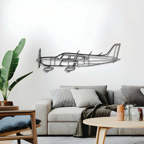 PA-32 Saratoga retractable-gear six-seat aircraft décor, elevated 1 cm from wall, ready-to-hang aviation piece
