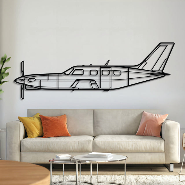 Piper PA-46 Malibu executive aircraft wall art, laser-cut steel silhouette décor