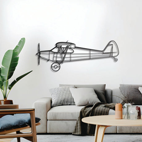 PA‑12 wall decor – elevated 1 cm off the wall using spacers for a 3D shadow effect, celebrating this classic 1946–48 three‑seat bush‑plane