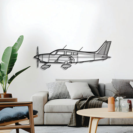 Piper PA-28 Warrior aircraft wall decor – sleek steel silhouette, ready to hang for aviation enthusiasts
