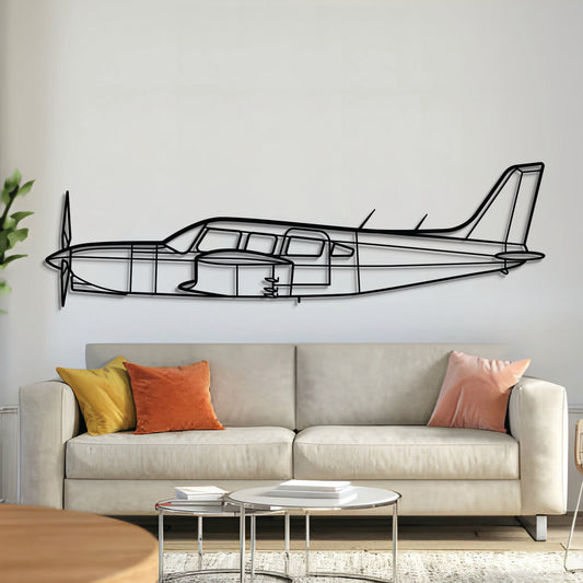 Piper PA‑32R‑301T Turbo Saratoga SP six‑seat high‑performance aircraft silhouette – laser‑cut 2 mm steel, textured matte powder‑coat finish, ready to hang