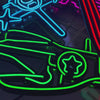 Matte-finish Med Huey helicopter neon wall art, ideal aviation heritage gift for special occasions like retirements or graduations