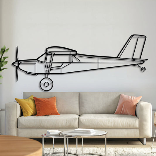 Rans S‑21 Outbound high‑wing kit aircraft silhouette metal wall art – laser‑cut 2 mm steel, textured matte powder‑coat, ready to hang