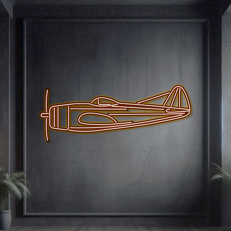 Navigate Craft P‑47D décor, ready to hang with neon accent, perfect avgeek gift for military aviation history fans