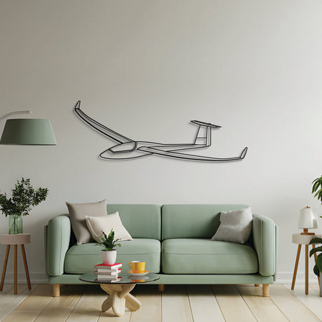 Sleek Ventus-2cxT metal wall art, laser-cut matte steel with modern floating 3D presence