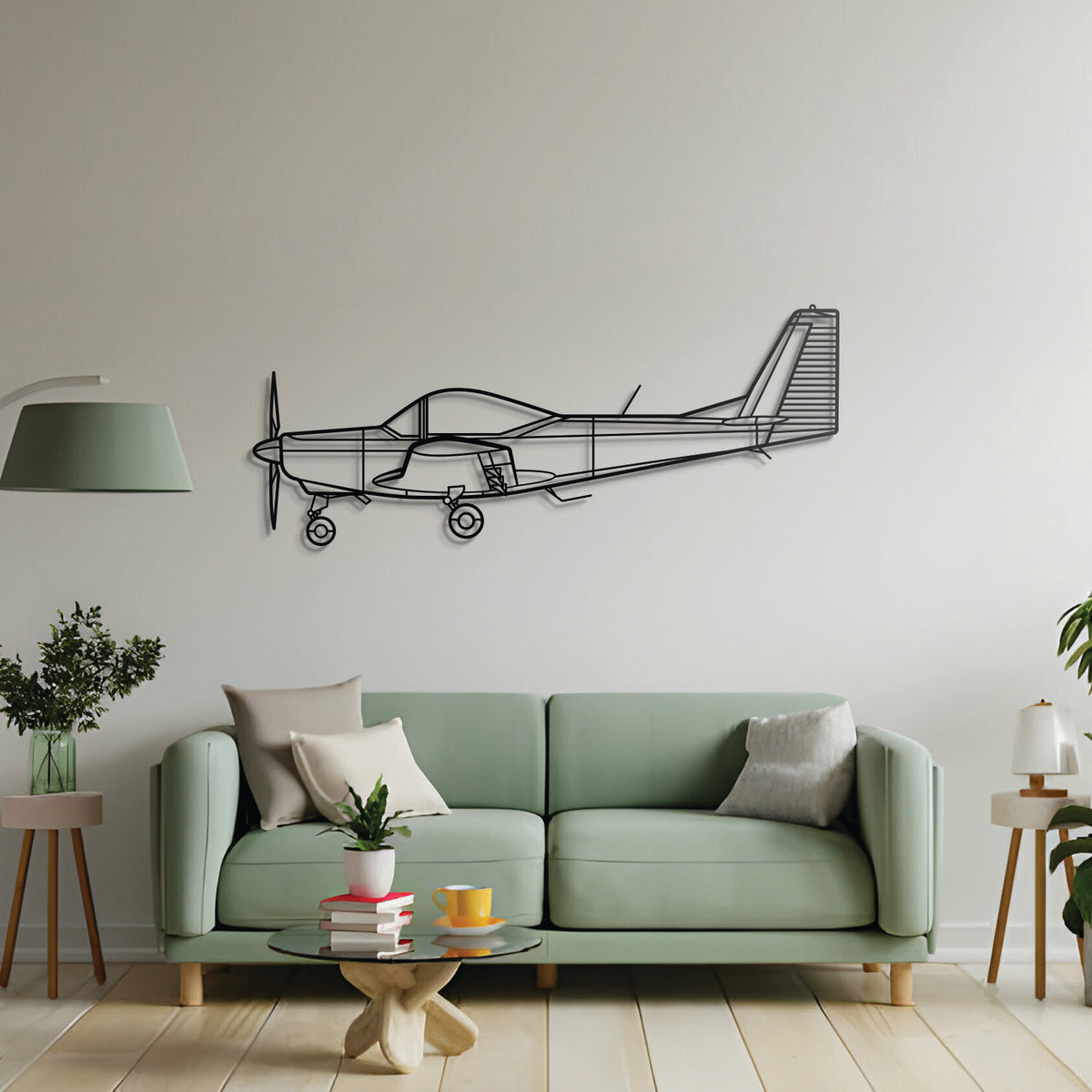 AS/SA 202 Bravo metal silhouette wall art, laser-cut steel, modern living space centerpiece