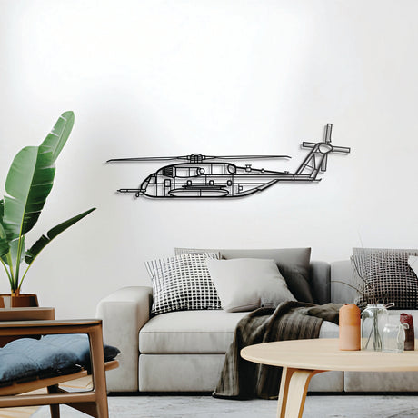 CH-53E Super Stallion 3D steel wall art, raised from wall for aviation décor