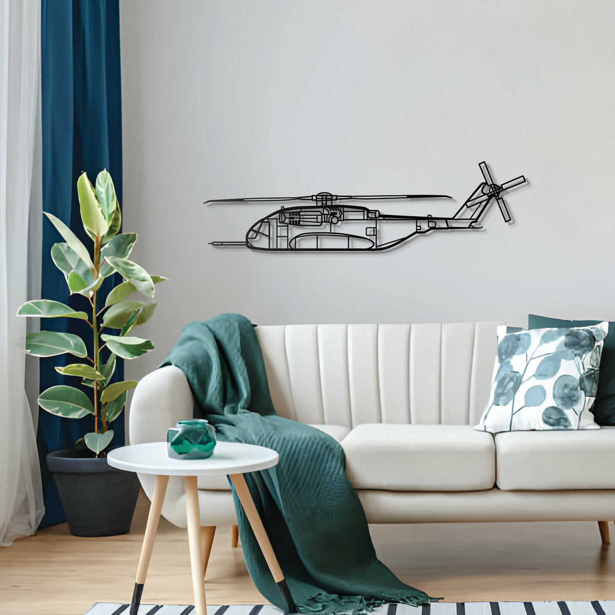 CH‑53K King Stallion wall décor — textured powder‑coated 2 mm steel, ready‑to‑hang military aviation art