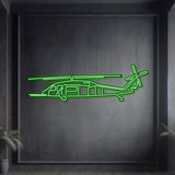 Pave Hawk neon wall art, sleek aviation décor ideal for hangars, offices, or modern living spaces