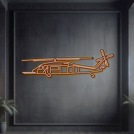 Navigate Craft Pave Hawk décor, ready‑to‑hang with neon accent, perfect avgeek gift for military aviation and rescue fans