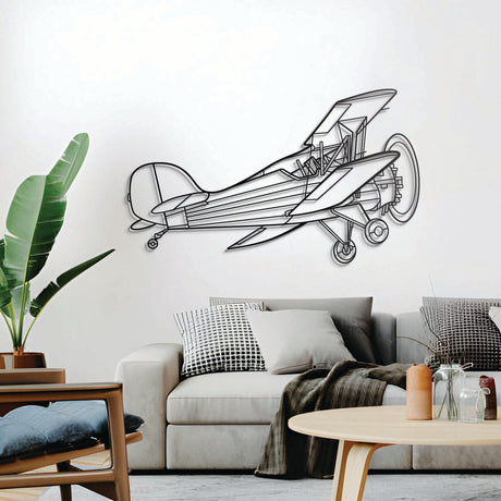 Renegade Spirit R7 metal wall décor, textured matte steel elevated 1 cm for sleek floating aviation design