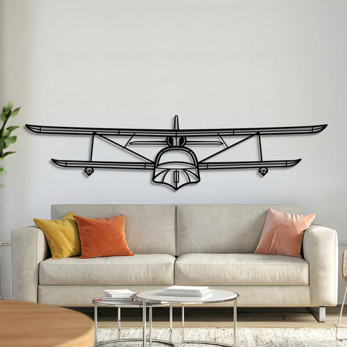 Super Petrel LS front metal aircraft wall art in 2 mm laser-cut steel with matte powder-coated finish and 3D elevation screws