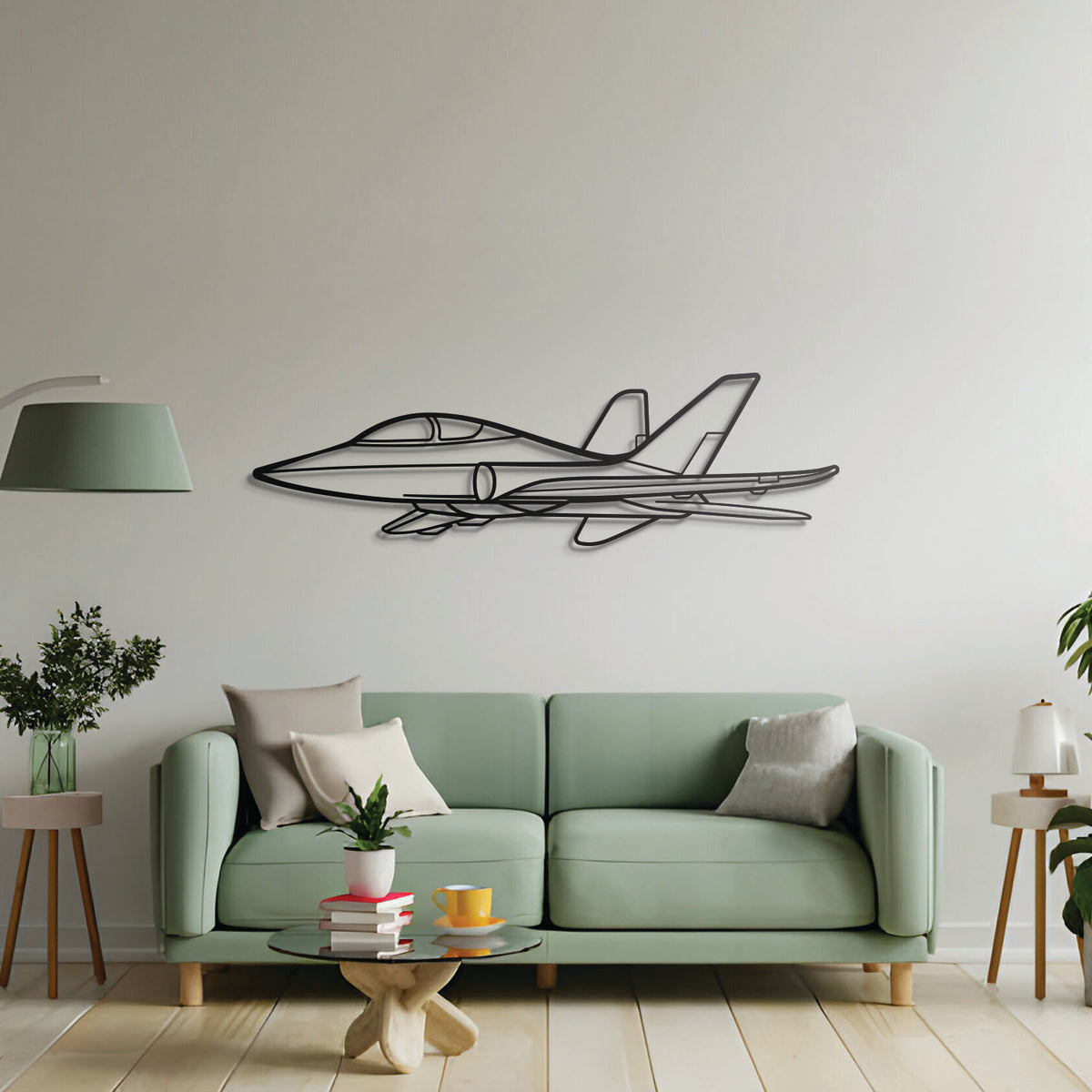 Aviation décor highlight: Super Scorpion laser‑cut steel wall art with matte finish and elevation screws for avgeek spaces