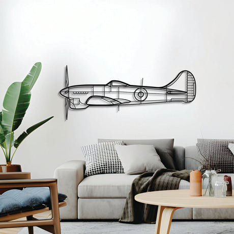 Tempest fighter plane wall art – elevation screws lift piece 1 cm from wall to achieve a dramatic 3D effect