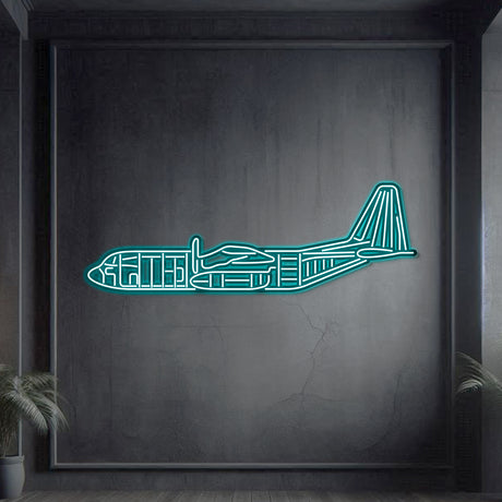 Matte-finish Hercules neon wall art—legendary tactical transport tribute or meaningful gift for service milestones and veteran celebrations