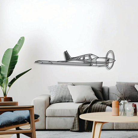 Turbo Arrow 3 metal wall décor, textured matte steel elevated 1 cm for sleek floating aviation design