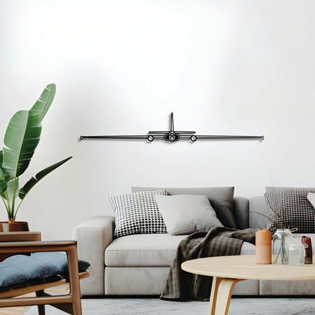 U‑2 Dragon Lady metal wall décor, textured matte steel elevated 1 cm for sleek floating aviation design