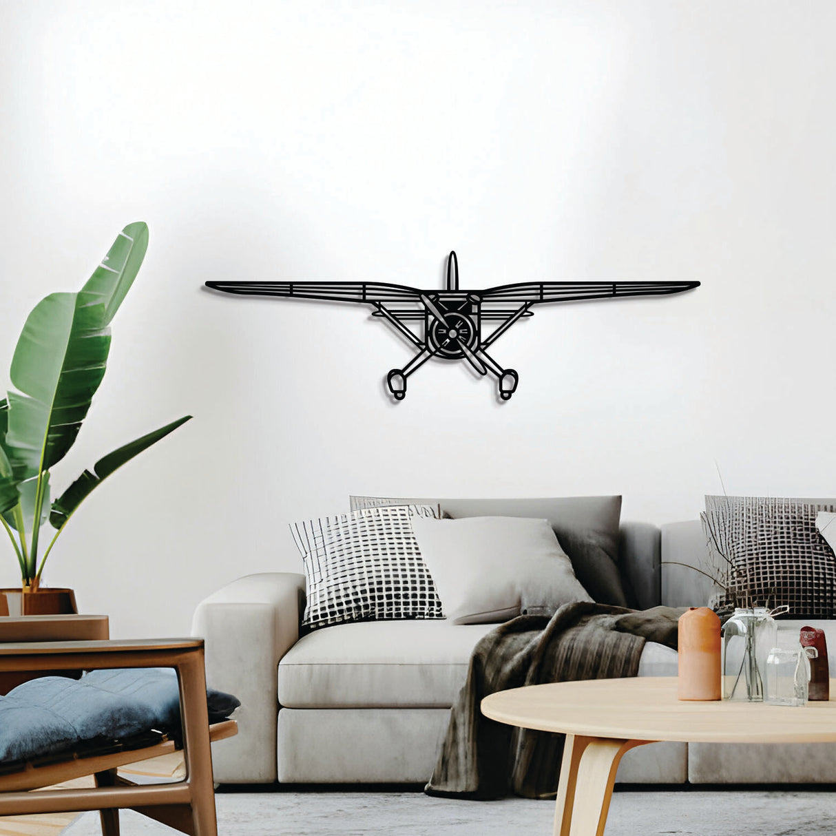 Navigate Craft V77 Reliant metal airplane wall décor, ready-to-hang with elevation screws, aviation gift